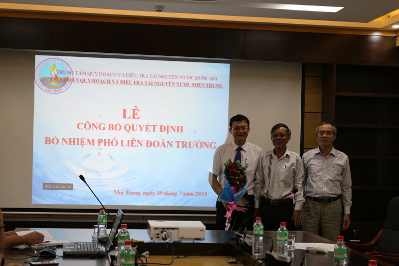 Th.S Nguyễn Quang Huy được bổ nhiệm chức vụ Phó Liên đoàn trưởng Liên đoàn Quy hoạch và Điều tra tài nguyên nước miền Trung